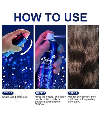 Joyeee Body Glitter Spray - Waterproof Shimmer Hairspray for Long-Lasting Highlights | 2-Pack Makeup Glitter for Face Hair Body & Nail Art - Buy Online on SooperMarket.com