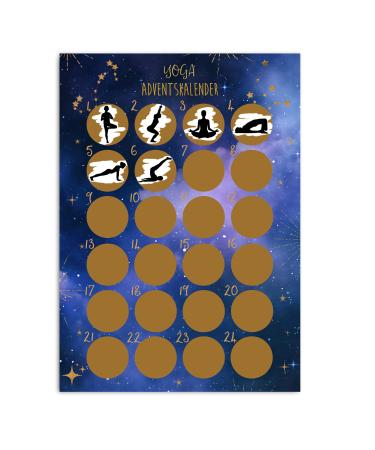 Nastami Advent Calendar to scratch off Advent Calendar A3 Christmas Calendar Scratch off Advent Calendar (Yoga DARK)