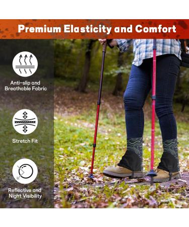 Pilipane Trail Gaiters Low Gaupche Unisex | Water-Resistant Hiking Ankle Gaiters for Men & Women - Yellow Army Green | Optimal Protection for Outdoor Adventures - Buy Online on SooperMarket.com