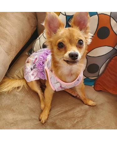 CUSOZWO Small Dog Clothes - 2 Pack Flower Dog Dress for Small Dogs and Cats - Elegant Spring Princess Skirt Outfit (M) - Buy Online on SooperMarket.com