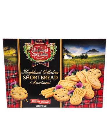 Highland Specialty Traditional Scottish Shortbread Cookies 500g Box Assorted Shapes (1)
