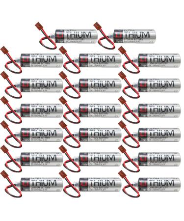 WELLVEUS 20 Pack ER6VCT 3.6V 2000mAh Battery with Small JAE Plug for Robot OTC ER6BWK67PT Battery ER6V/3.6V