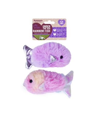 Rosewood Jolly Moggy Under the Sea Rainbow Fish Cat Toy Pair Pack of 2