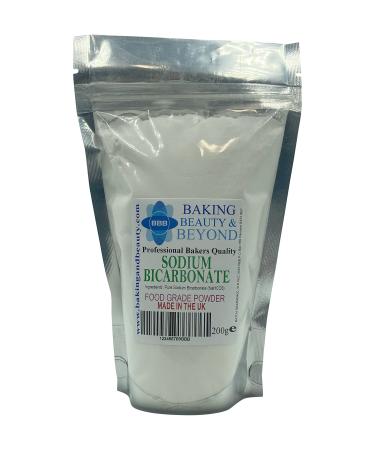 Baking Beauty and Beyond Professional Bakers Quality Sodium Bicarbonate Powder - Gluten Free Natural and Pure Baking Powder for Cooking Baking Snacks and More 200gm