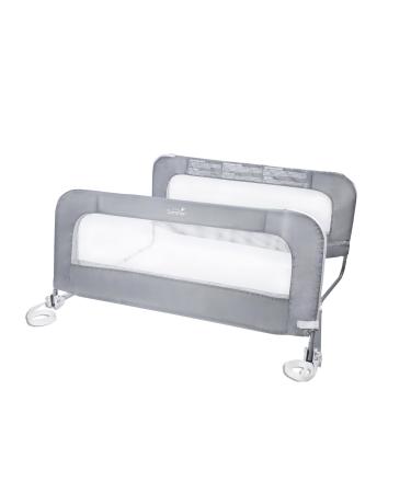 Summer Double Safety Bedrail, Gray, Metal and Fabric Bedrail Set for Toddlers, 42.5 Long, Fits Twin, Full, and Queen Beds and Accommodates Thick Mattresses and Platform Beds