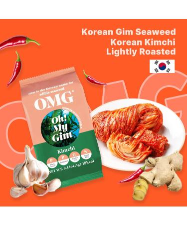 Koreafood OMG OH My Gim Seaweed Snacks - Vegan Sea Salt & Green Tea 16 Pack | Dried Nori & Algae Chips | Authentic Korean Food - Buy Online on SooperMarket.com