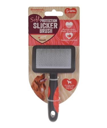 Rosewood Soft Protection Slicker Brush for Dogs Small grey/orange S