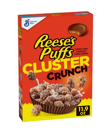 Reese's Puffs Breakfast Cereal, Cluster Crunch, Mid-Size, 11.9 oz