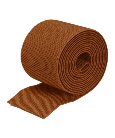 MECCANIXITY Twill Wide Elastic Band Double-Side 3 inch Flat 2 Yard Woven Elastic Band Knit Elastic Spool Heavy Stretch Strap Red Brown for Sewing  Waistband 2 Yard Red Brown