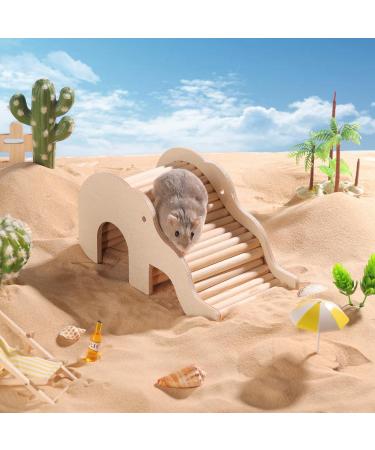 BUCATSTATE Wooden Hamster House with Climbing Ladder | Ideal Accessories for Hamster Gerbil Mouse & Small Animals - Buy Online on SooperMarket.com