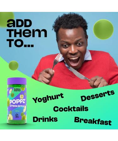 POPPZ Green Apple Popping Boba Pearls for Bubble Tea - Fruit Juice Filled 450g Pack for Bubble Tea - Buy Online on SooperMarket.com