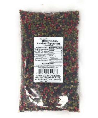 Yankee Traders Brand Peppercorns, Rainbow Assorted Whole, 8 Ounce Rainbow Assorted Whole 8 Ounce (Pack of 1)