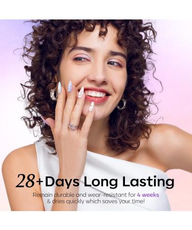 Modelones Gel Nail Polish 6 Colors Shimmer Pearl White Pink Purple Mermaid Nail Drawing Glitter Gel Polish Soak Off Led Summer Nail Gel Swirl Shell Thread Effect DIY Mani Gift with Dotting Pen Pearl Purple - Buy Online on SooperMarket.com