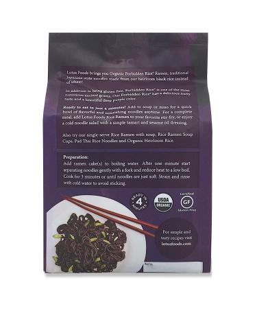 Lotus Foods Organic Forbidden Rice Ramen Noodles - 10oz (Pack of 6) | Gourmet Gluten-Free Option - Buy Online on SooperMarket.com