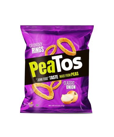 PeaTos Classic Onion Crunchy Rings - 15 Count Snack | 4g Protein & 3g Fiber | Healthy Junk Food Taste - Buy Online on SooperMarket.com