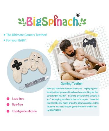 BigSpinach Baby Game Controller Teether Toy - Silicone Teething Toy for Gamer Parents & Kids - Cool Gaming Stuff (Blue+Black) - Buy Online on SooperMarket.com