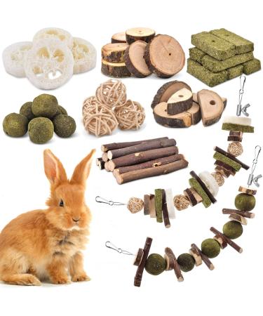 KATUMO Rabbit Chew Toys, DIY Hamster Chew Toys Bunny Teeth Care Molar Toys Ideal for Rabbit, Guinea Pig, Chinchilla, Hamster, Squirrel, Gerbils Etc Small Rodent Pets' Teeth Grinding