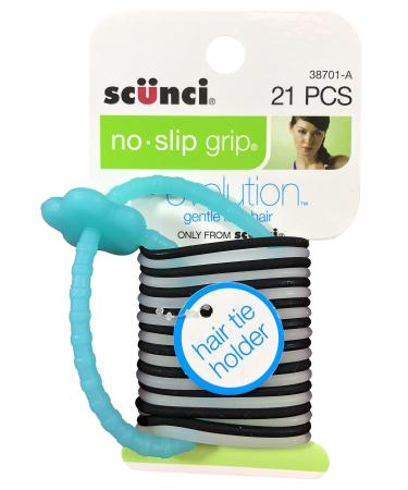 Scunci No-Slip Grip Gel Evolution Ponytailers with Holder 21-Pieces per pack 1-Pack