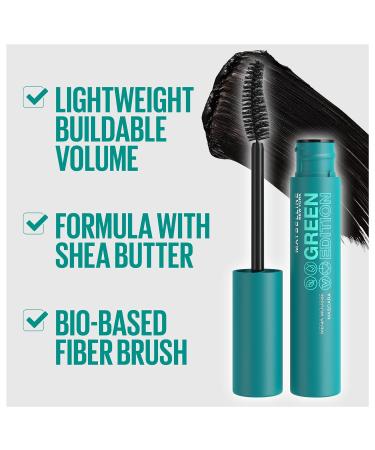 Maybelline Green Edition Mega Mousse Mascara - Blackest Black | Lightweight Volume | Shea Butter Infused 1 Count - Buy Online on SooperMarket.com