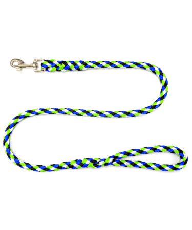 Dog leash large dogs jumbo with hand loop up to 80 kg / guide line / practice line / training line very stable 17 colors (2m Seattle (black and blue and white green)) 2m Seattle (black and blue and white-green)