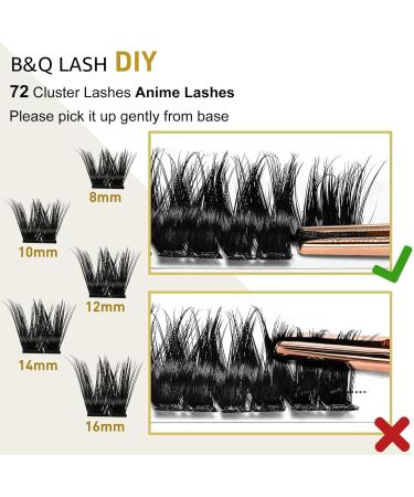 D Curl 10mm Volume Cluster Lashes B&Q 72 Clusters | Soft DIY Wispy Eyelash Extensions - D-10mm B37 - Buy Online on SooperMarket.com