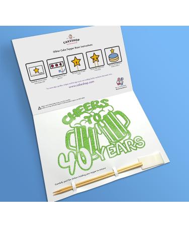 Cakeshop Cake Decoration Pack | Cheers Beers Happy Birthday Premium Double Sided Glitter Card Cake Topper & 25g Party Pack of Cake Sugar Sprinkles | Custom Age Cake Decorations (Green) Non-Prime Glitter Card: Green - Buy Online on SooperMarket.com