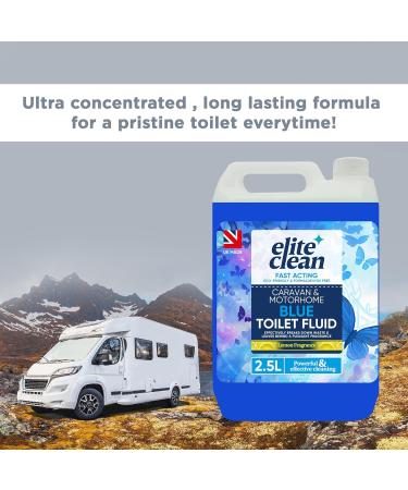 Elite Clean Caravan and Motorhome Toilet Cleaner | 2.5L Blue | Chemical Cleaning Fluid | 2.5L Pink Rinse Fluid Solution Cleaner | Motorhomes | Eco-Friendly | Formaldehyde Free - Buy Online on SooperMarket.com
