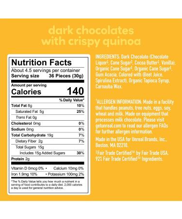 Unreal Candy Coated Chocolate Crispy Quinoa Gems Bag 5 Ounce - Buy Online on SooperMarket.com