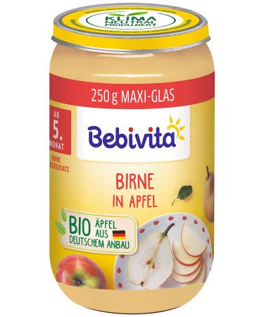 Bebivita Fruits Pear in Apple Pack of 6 (6 x 250 g) DA12812 Pear-Apple 250g 250g Pear-Apple