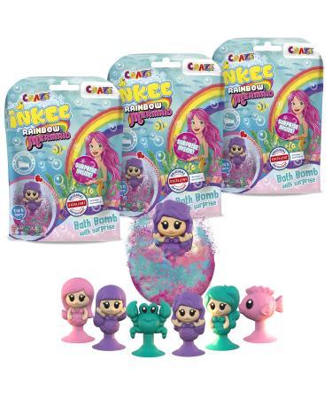 Inke Surprise Mermaid 3 Set Children Bathing Bombs with a surprise 3x magical bath balls with mermaid.