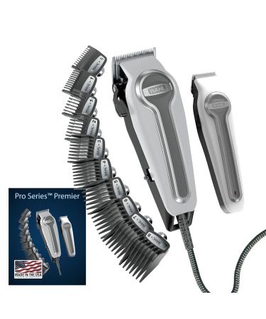 Wahl USA Pro Series Premium Combo Corded Clipper and Cordless Trimmer Kit for Hair Clipping & Beard Trimming with Barbers Shears - Model 79804