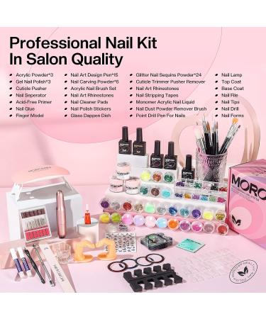 Morovan Acrylic Nail Kit with Drill - Complete Professional Set for Beginners - Glitter Acrylic Nails DIY Art - Salon-Quality Supplies - A-FOUR SEASON - Buy Online on SooperMarket.com
