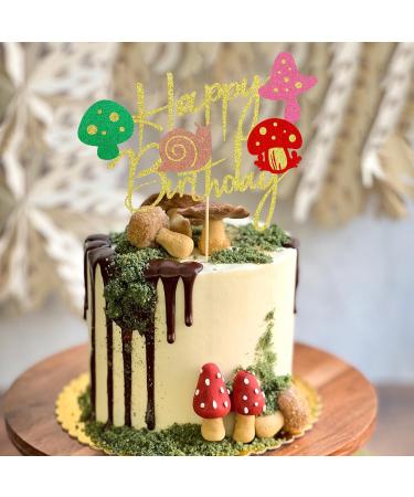 Arthsdite 1Pc Mushroom Cake Topper Mushroom Birthday Cake Decorations for Girls Boys Mushroom Snail Happy Birthday Decorations Theme Party Supplies - Buy Online on SooperMarket.com