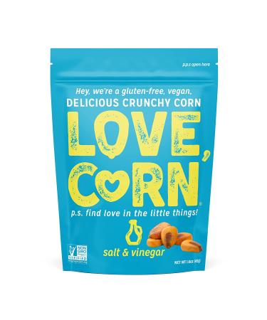 LOVE CORN Salt & Vinegar Snack | Crunchy Corn | 1.6oz x10 bags | Non-GMO, Gluten-Free, Plant Based, Low-Sugar - Buy Online on SooperMarket.com