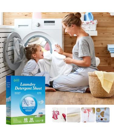 acime Sheet Laundry Detergent | Natural Washer Detergent Sheets with Scent - Multifunctional Household Cleaning Supplies Portable Liquid Less Sheets for Clothing Cotton Fabric - Buy Online on SooperMarket.com