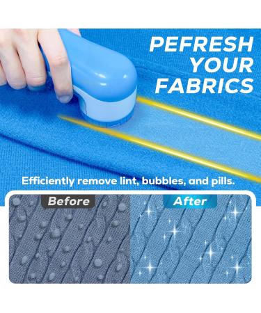 AW Union USB Powered Fabric Shaver & Lint Remover – Efficiently Remove Lints from Clothes Upholstery | 70 Cord & 2 Replacement Blades – Blue - Buy Online on SooperMarket.com