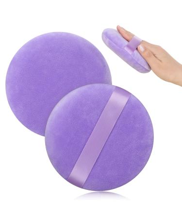 10.5 cm Round Powder Puff Ultra Soft Washable Body Powder Reusable Powder Puff Large Velour Face Powder Puff Loose Powder Puff Wet and Dry Powder Box