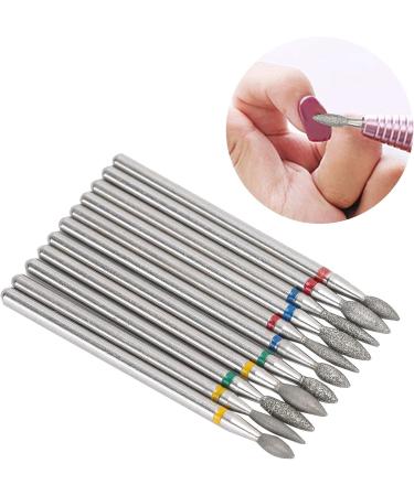 11 Piece Nail Drill Bit Set Diamond Manicure Drill Bits Professional Nail Cutter Attachment for Nails Manicure Pedicure Home Salon - Buy Online on SooperMarket.com