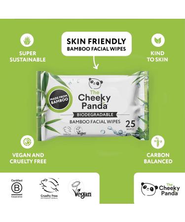 The Cheeky Panda Face Towels - Hypoallergenic Eco-Friendly Makeup Remover | Fragrance-Free Super Soft & Sustainable | Pack of 25 (2 Pack) - Buy Online on SooperMarket.com