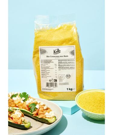 KoRo - Gluten-free organic corn couscous 1 kg - Made from 100% corn - For sweet and savory dishes - Vegan - Gluten-free