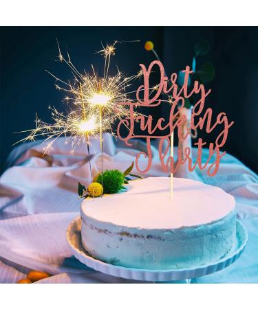 Arthsdite Dirty Thirty Cake Topper - 30th Birthday Cake Topper Dirty Thirty Birthday Cake Decorations Happy 30th Birthday Party Decorations Supplies (30th Birthday Cake Topper) - Rose Gold Glitter - Buy Online on SooperMarket.com