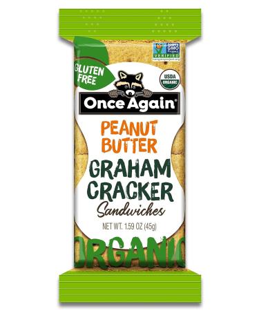 Organic Peanut Butter Graham Cracker Sandwiches - Gluten Free & Non-GMO - Vegan & Kosher - 8 Pack Box - Buy Online on SooperMarket.com