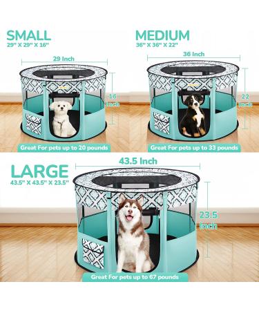Portable Pet Playpen for Indoor Outdoor Travel | Foldable Exercise Kennel Tent for Dogs, Cats, Rabbits | Large Size with Free Carrying Case | Green - Buy Online on SooperMarket.com