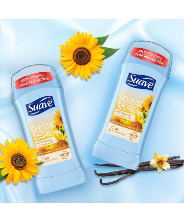 Suave Deodorant for Women - Everlasting Sunshine 48H Protection Anti-Staining Cruelty-Free 2 Pack - Best Invisible Solid Antiperspirant Stick - Buy Online on SooperMarket.com