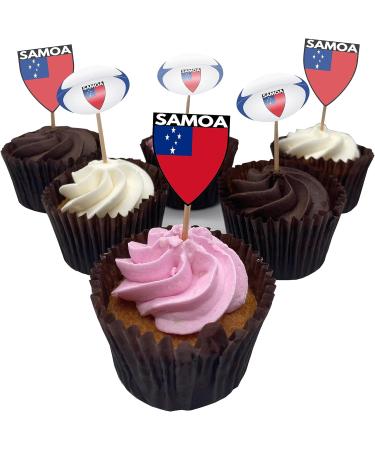 Samoa Flag Rugby Ball Food & Cupcake Picks Toppers Party Decorations (14 Pack) - Buy Online on SooperMarket.com
