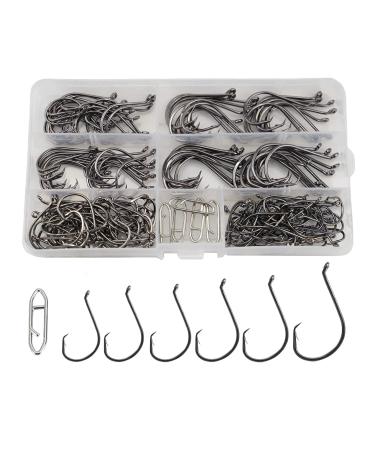 Facikono Circle Hooks Saltwater Catfish Bass Fishing Hooks, 180pcs Octopus Offset Fishing Hooks with 5pcs Power Clips