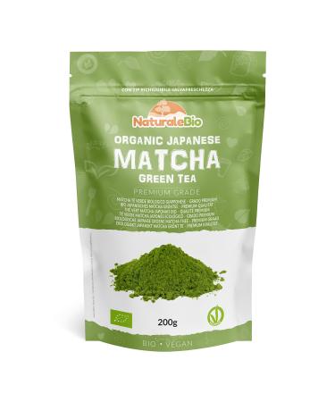 Japanese Organic Matcha Green Tea Powder - Premium Grade - 200g. Tea Produced in Japan Uji Kyoto. Use for Drinking Cooking Baking Smoothie Making and with Milk. Vegan & Vegetarian Friendly 200 g (Pack of 1)