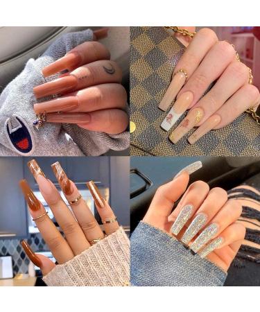 Kalolary Nail Extension Set - 120 U-Curve Nail Tips 50 Art Forms Nail Clips & Dual-Ended Brush | DIY Nail Art Tools for Stunning Manicures - Buy Online on SooperMarket.com