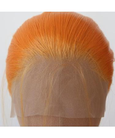 Orange Lace Front Wig - Long Straight Synthetic Hair for Black Women - Heat Resistant Fiber - Cosplay and Daily Wear - Buy Online on SooperMarket.com