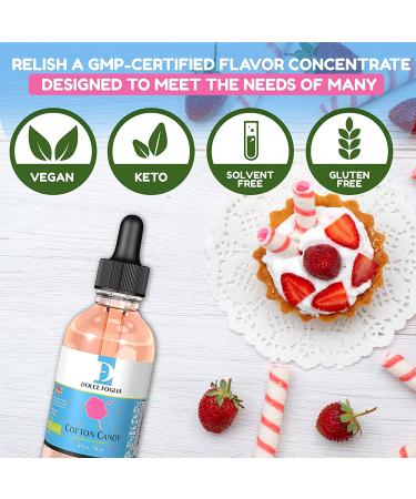 Cotton Candy Flavor Concentrate for Food  2 Oz. Water-Based Cotton Candy Flavoring for Beverages  Pastries  Gummies  & Jams in Glass Bottle  Confection & Candy Flavoring Oils by Dolce Foglia Cotton Candy 2 Oz. - Buy Online on SooperMarket.com